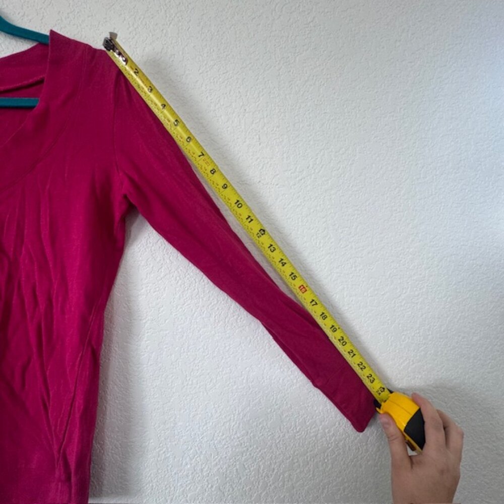Coltory Pink V-Neck Long Sleeve Knit Top Women's Size L‎ Cotton Blend - Picture 3 of 6
